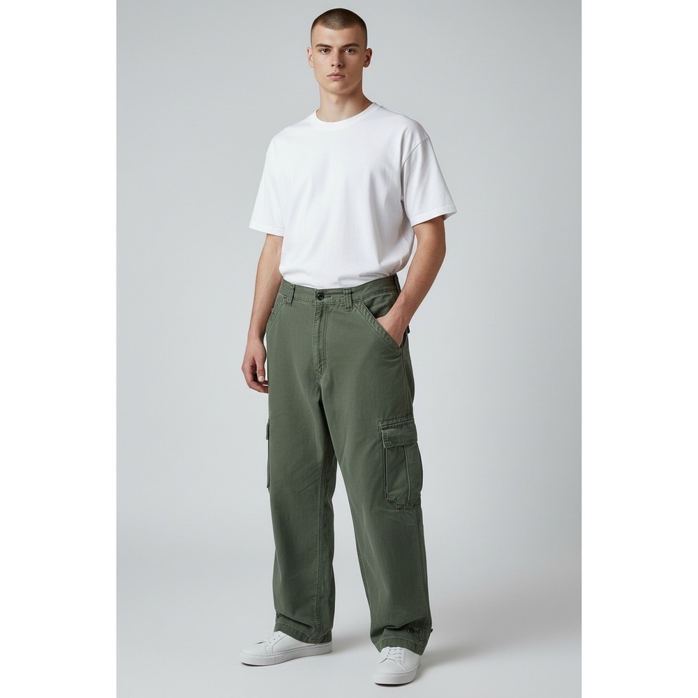 Levi's Dry Goods Cargo Pants Mens 34x32 Olive Green Vintage Y2K 588-6432‎